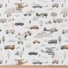 Printed Cotton ROADTRIP White / Linen